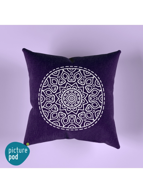 Purple Mandala Cushion - 35cm
