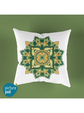 Green Floral Cushion - 35cm